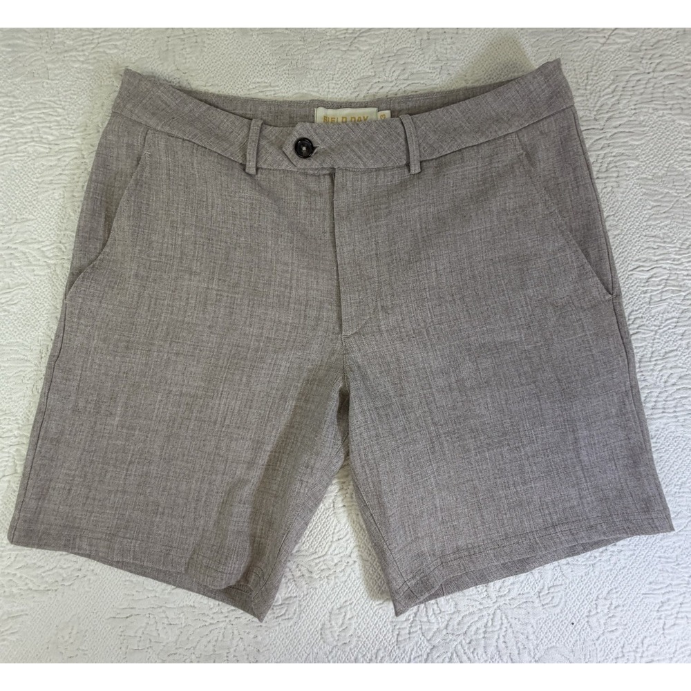 Field Day Sporting Co. Chicago Men's Golf Chino Shorts‎ Tan Stretch Size 33
